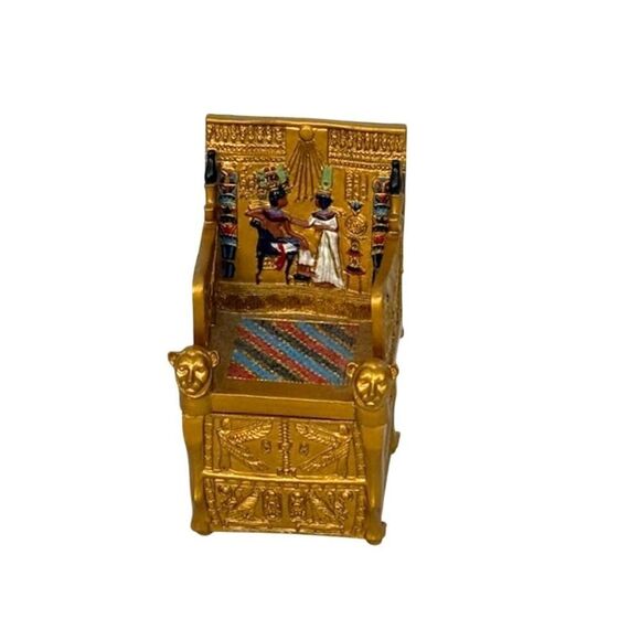 Trinket Box Chair Throne of Paraonic King Tutankhamun - Picture 2 of 8